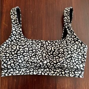 Chic Women's Leopard Sports Bra - Black and White Vital Apparel